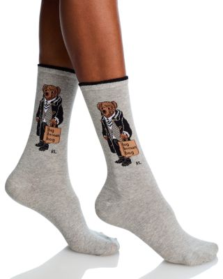 Bloomingdale's Big Brown Bag Bear Socks-Exclusive