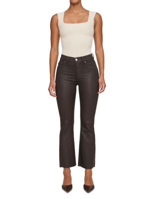 Petite Bridget Boot High Rise Instasculpt™ Coated Jeans in Chocolate