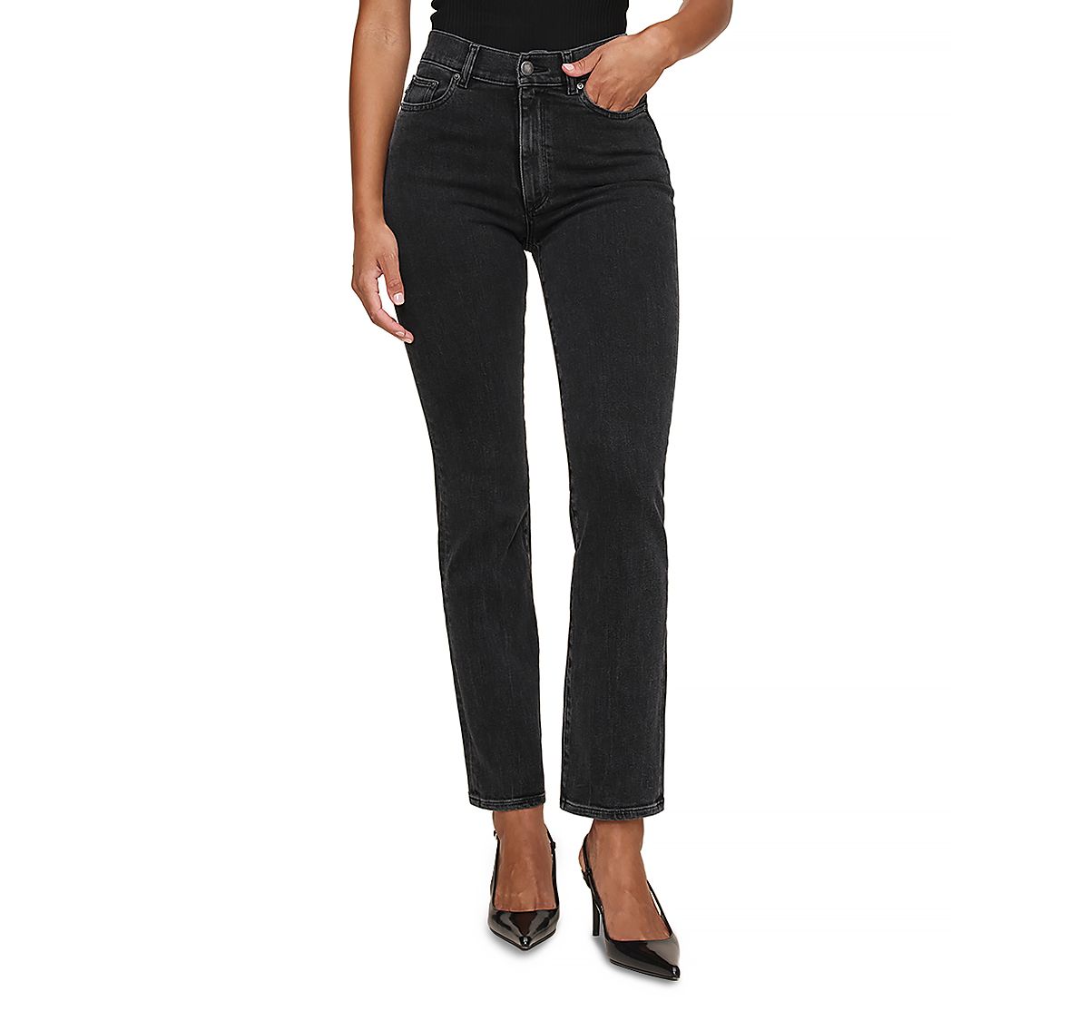 DL1961 Petite Halle High Rise Instasculpt Straight Jeans