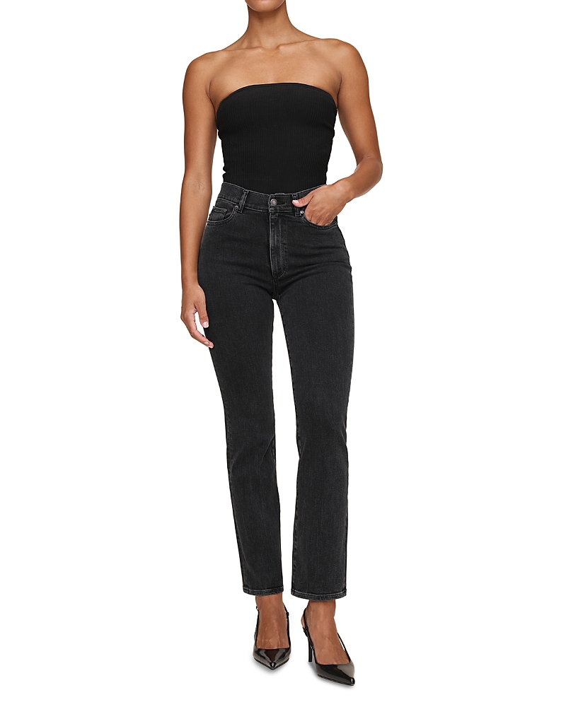 Dl1961 Halle High Rise Instasculpt Straight Jeans In Nightshade In Black