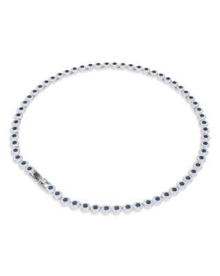 Una Blue & White Crystal Angelic Tennis Necklace, 14.875-15.75"