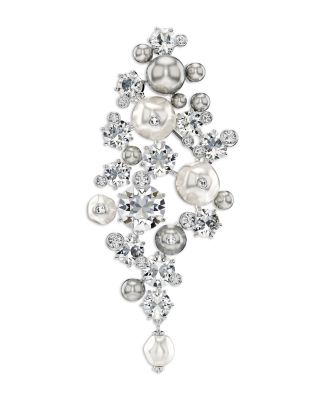 Constella Crystal & Faux Pearl Brooch