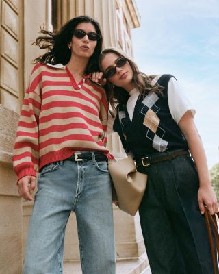 Cindy Striped Johnny Collar Sweater