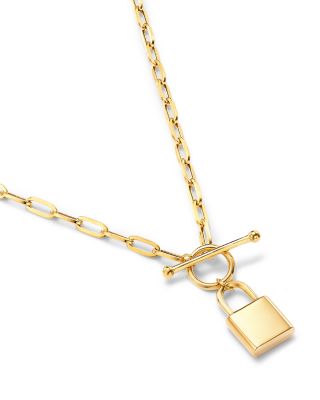 Padlock Pendant Necklace in 14k Yellow Gold, 18"
