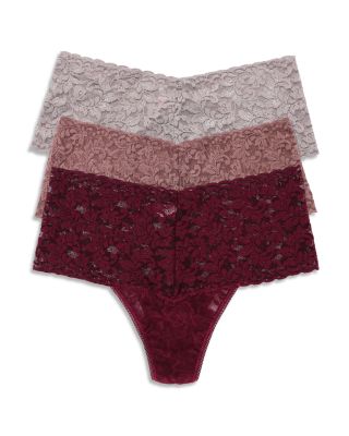 Signature Lace Retro Thong, Pack of 3