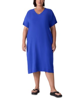 Silk V Neck Midi Dress