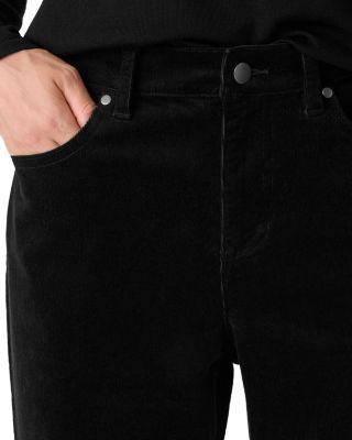 Corduroy High Rise Ankle Jeans in Black