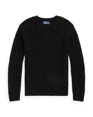 Wool Cable Knit Crewneck Sweater
