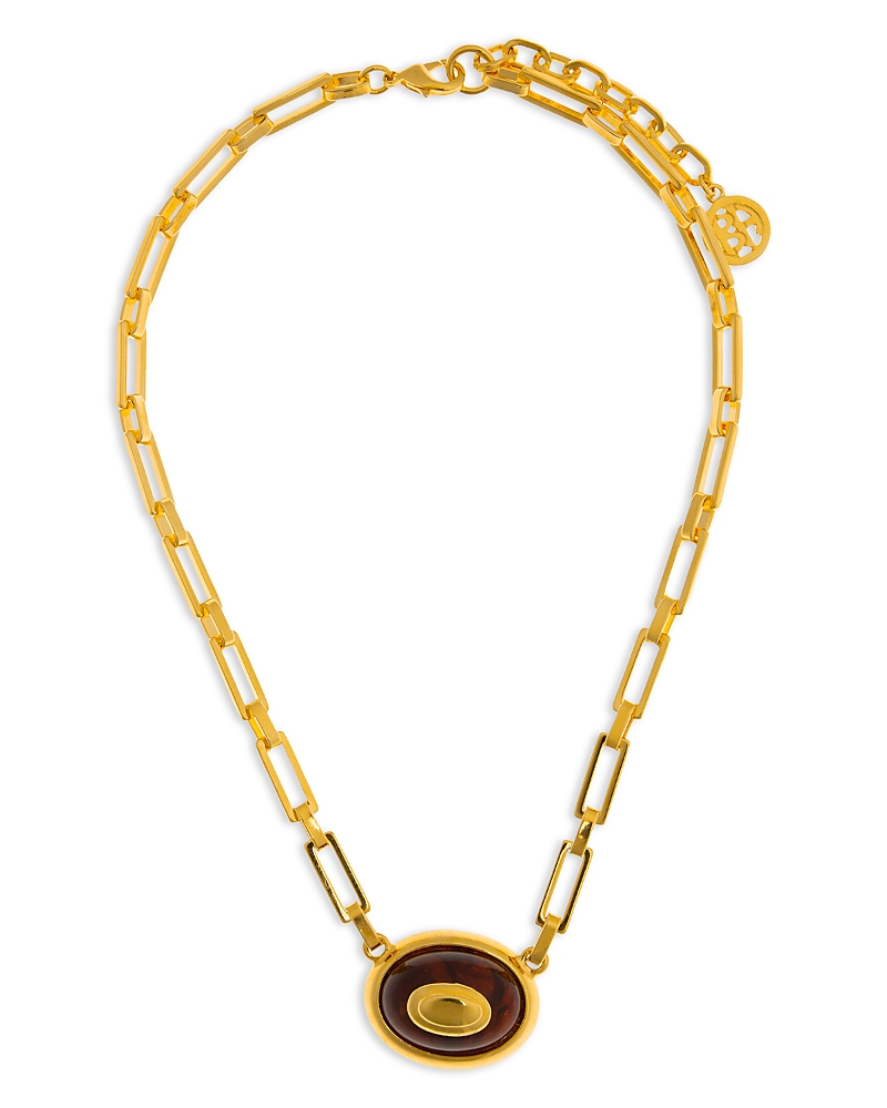 Ben-amun Tortoiseshell Look Pendant Necklace, 17 In Gold