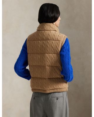 Cable Knit Wool Cashmere Quilted Vest
