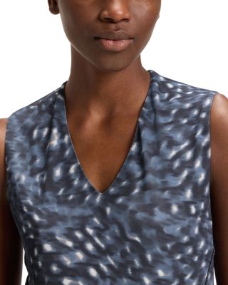 V Neck Printed Matte Jersey Top