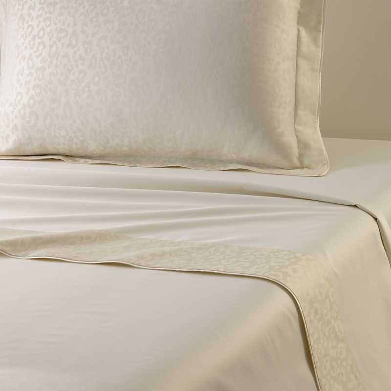 Yves Delorme Leopard Flat Sheet, Full/queen In Neutral