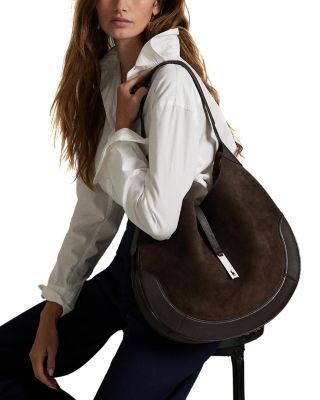 Polo Ralph Lauren Polo ID Large Suede Shoulder Bag