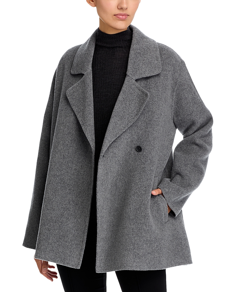 Eileen Fisher Wool Trench Coat In Gray
