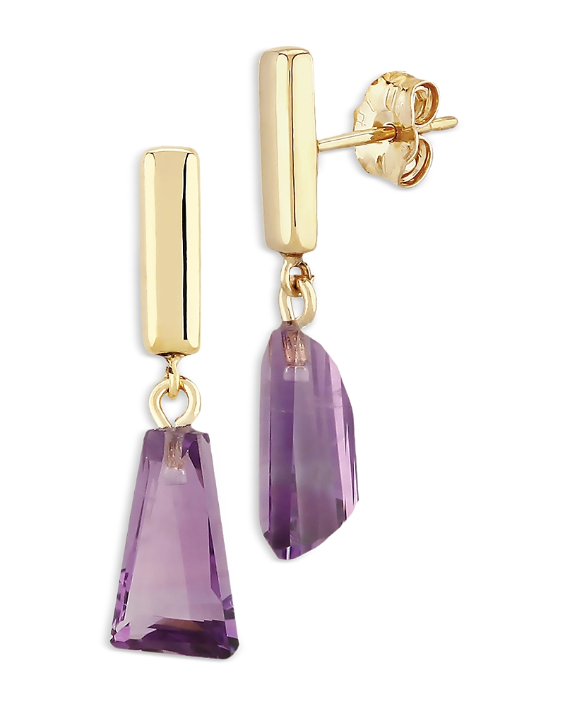 Bloomingdale's Fine Collection Amethyst Trapezoid Drop Earrings in 14K Yellow Gold