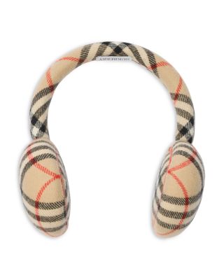 Check Wool Cashmere Earmuffs