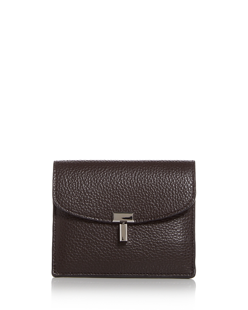 Totême T-lock Leather Card Case In Brown