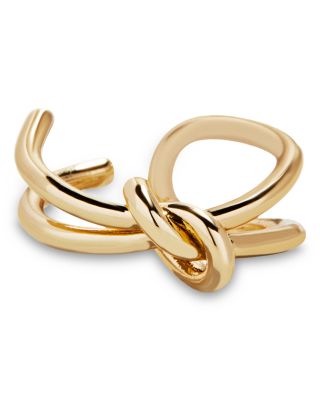 Gold Ties Knotted Split Band Ring