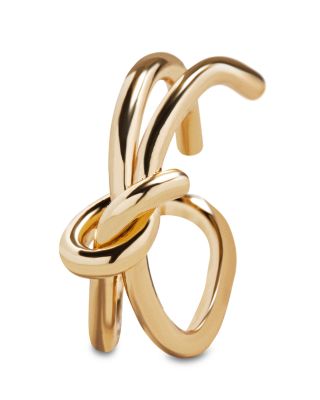 Gold Ties Knotted Split Band Ring