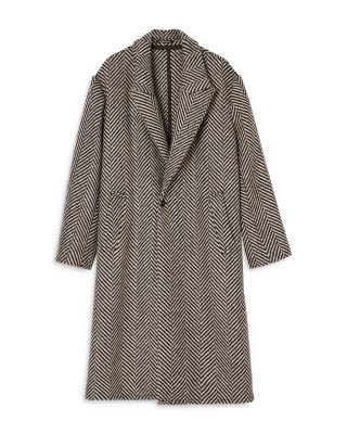 Oversized Tweed Chevron Coat