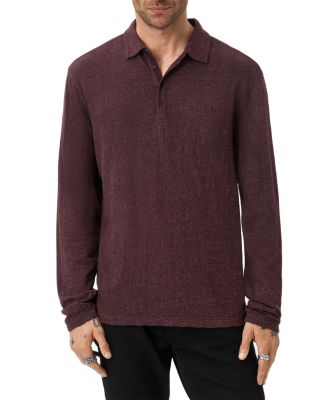 Jalen Jacquard Long Sleeve Polo Shirt
