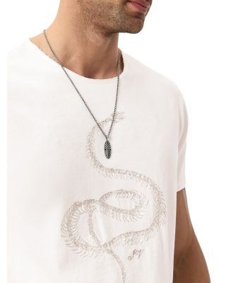 Raw Edge Fine Line Embroidered Tee