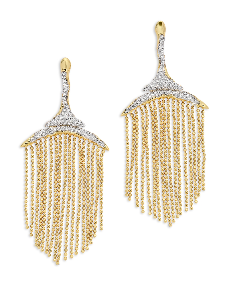 Alexis Bittar Alexis Bitar Solanales Crystal & Fringe Statement Earrings In Gold