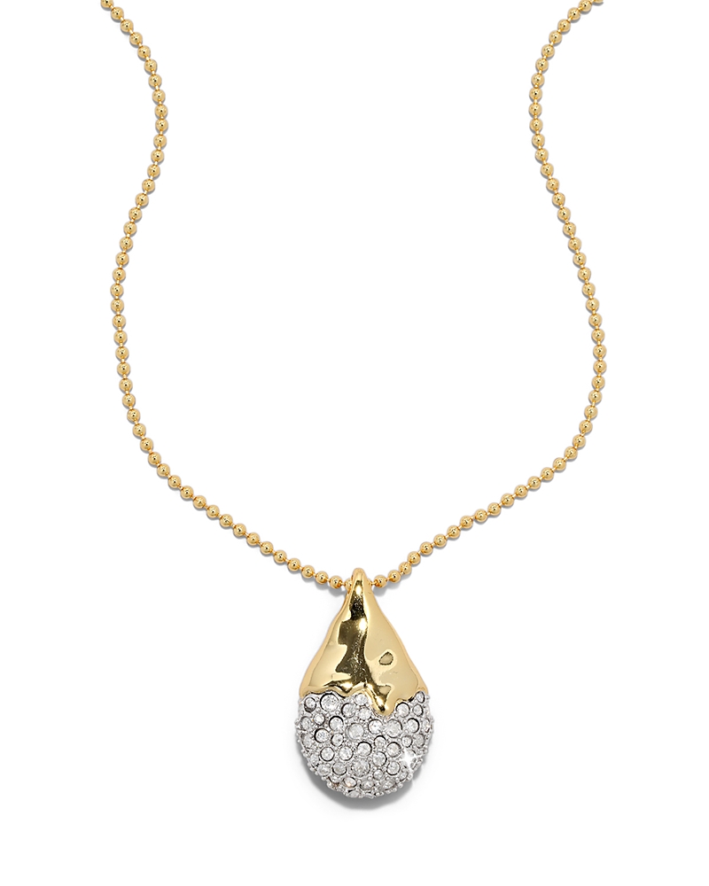 Alexis Bittar Solanales Teardrop Pendant Necklace In Gold
