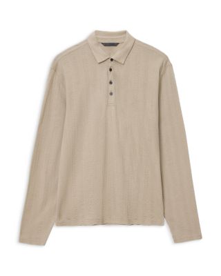 Jalen Jacquard Long Sleeve Polo Shirt