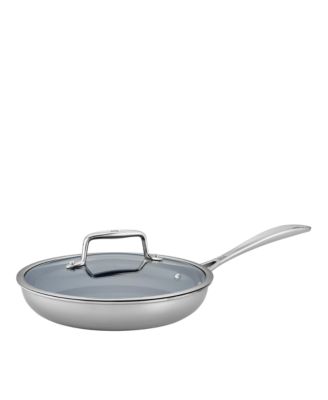 Zwilling - Clad CFX 9.5" Stainless Steel Ceramic Nonstick Fry Pan with Lid