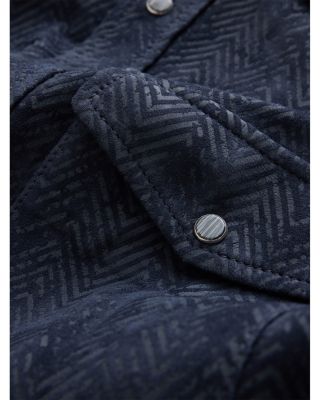 Jonah Herringbone Suede Shirt