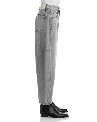 Charlie High Rise Ankle Barrel Jeans in Washed Grey