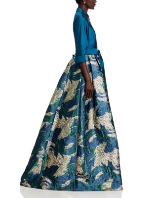 Taffeta Jacquard Shirt Gown