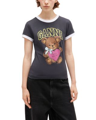 Cropped Teddy Logo Graphic Tee
