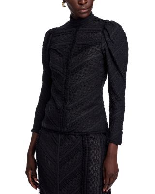 Mito Textured High Neck Top