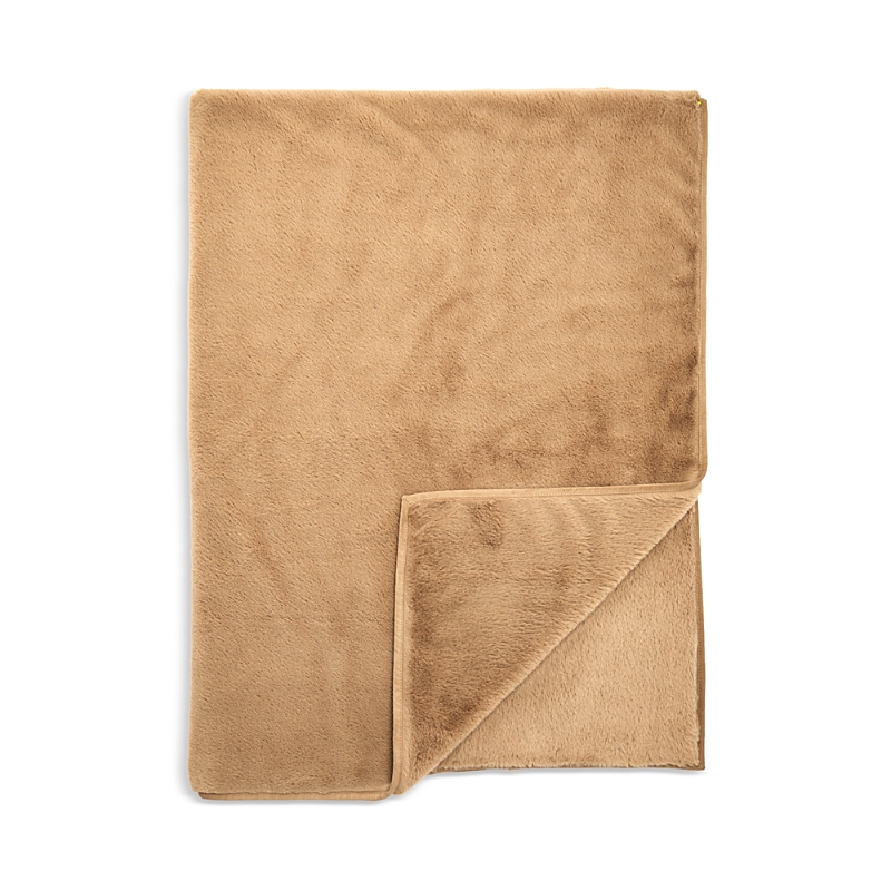 Hudson Park Collection Rabbit Faux Fur Throw Blanket - Exclusive In Brown