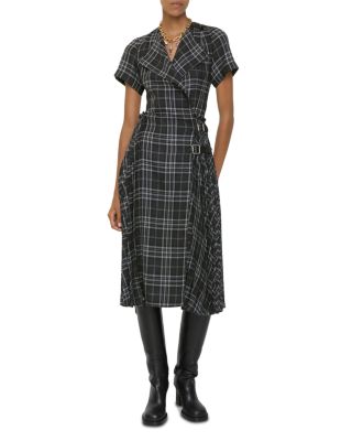 Meryl Check Wool Blend Kilt Dress