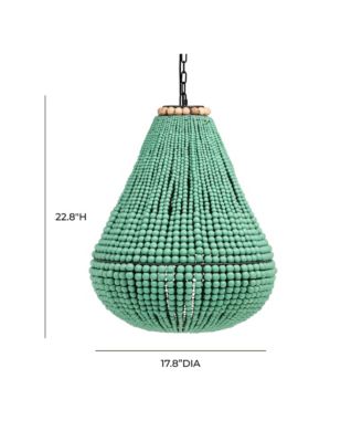 Palani Wooden Bead Chandelier in Green
