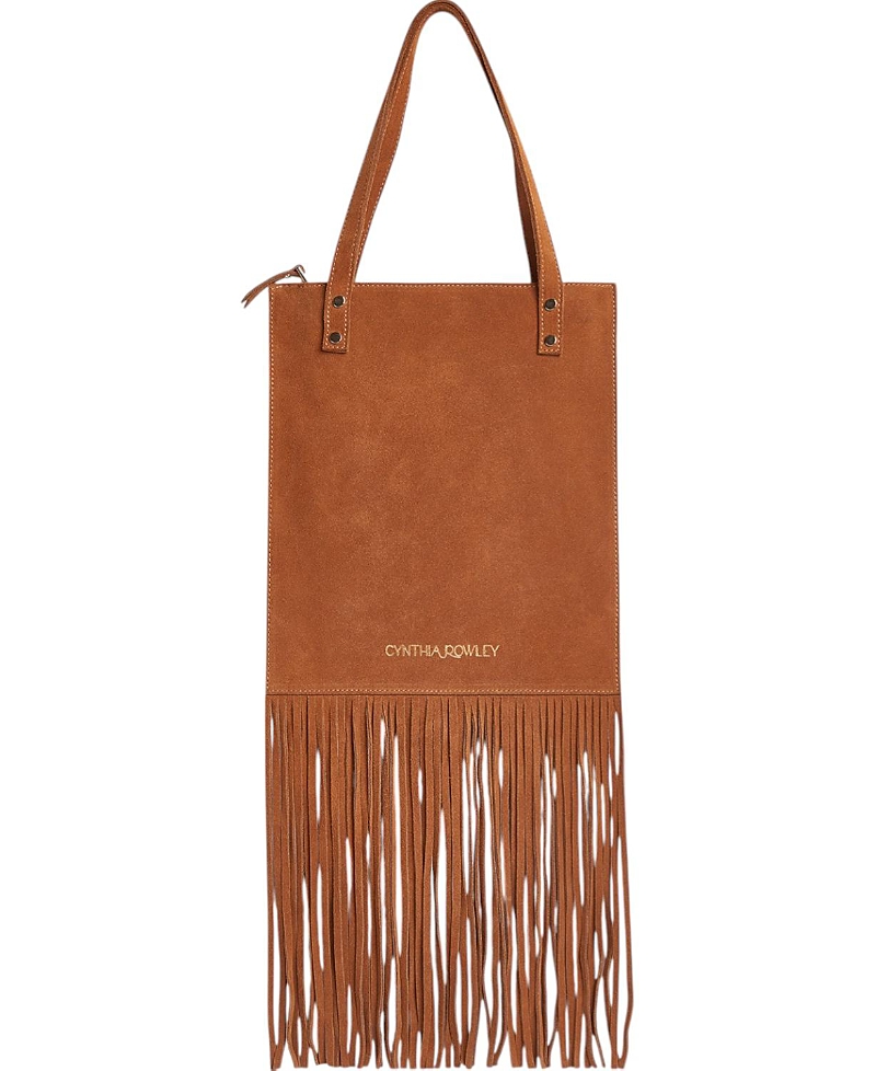 Cynthia Rowley Felicity Fringe Suede Tote In Brown
