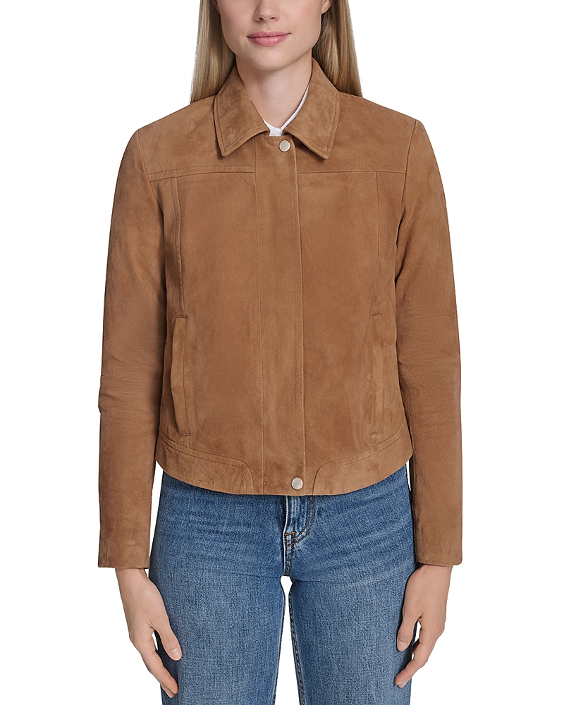 Cole Haan Suede Jacket In Brown