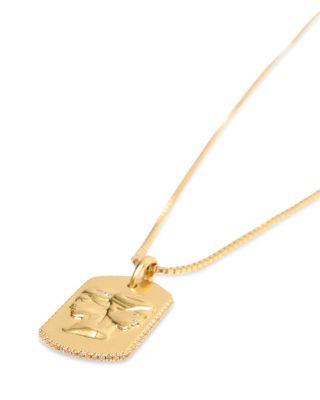 Zodiac Dog Tag Pendant Necklace, 26.5&amp;quot;