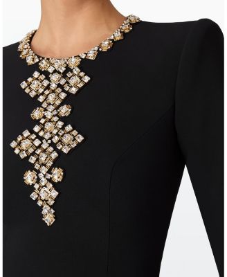 Margoni Bell-sleeve embellished midi dress