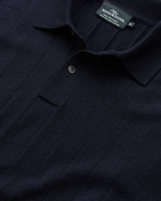 Murdoch Textured Wool Polo Sweater