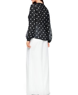 Silk and Linen Polka Dot Blouse