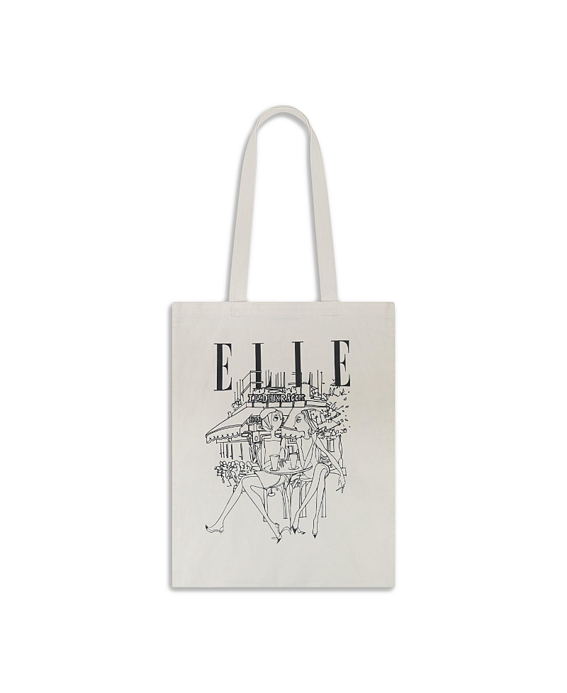 Elle Collection Ell Graphic Tote Totes Bag In White