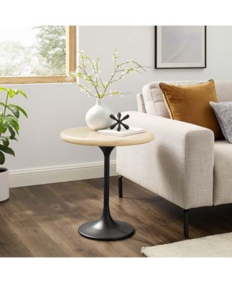 Lippa Round Artificial Travertine Side Table