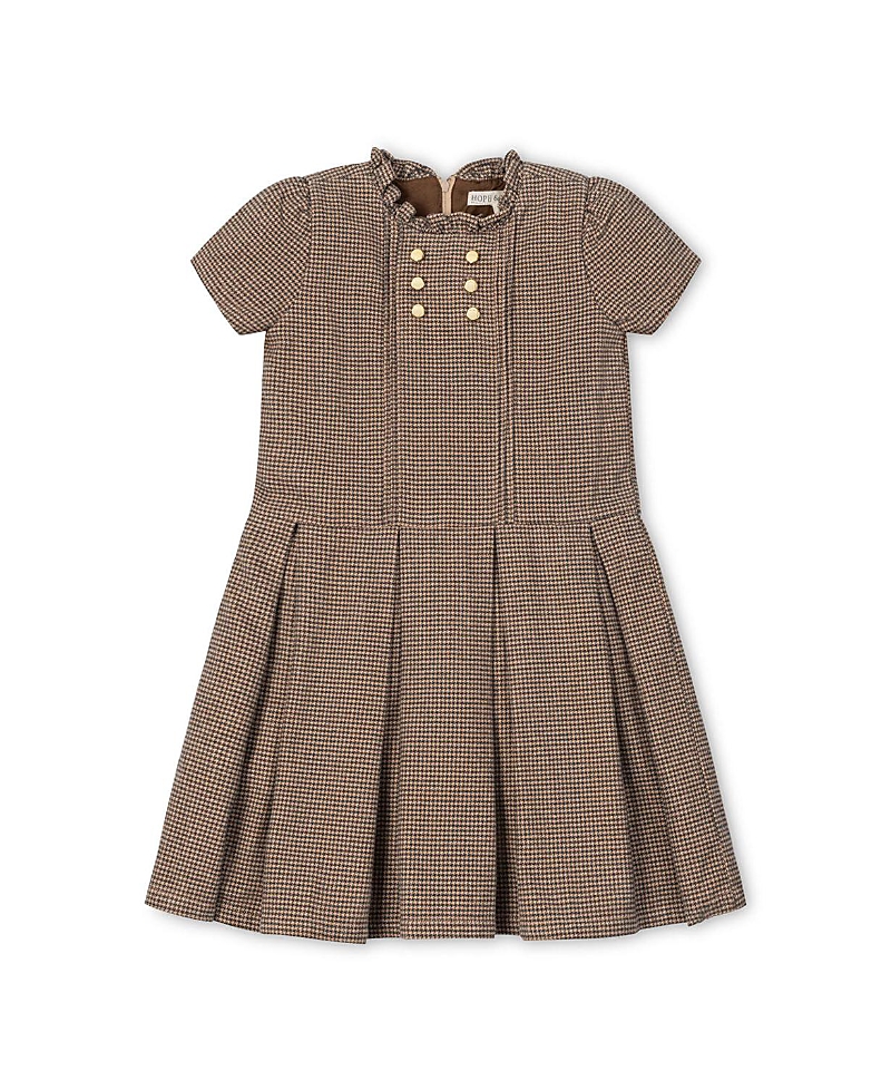 Hope & Henry Girls' Organic Ruffle Collar Pintuck Drop Waist Dress - Little Kid, Big Kid