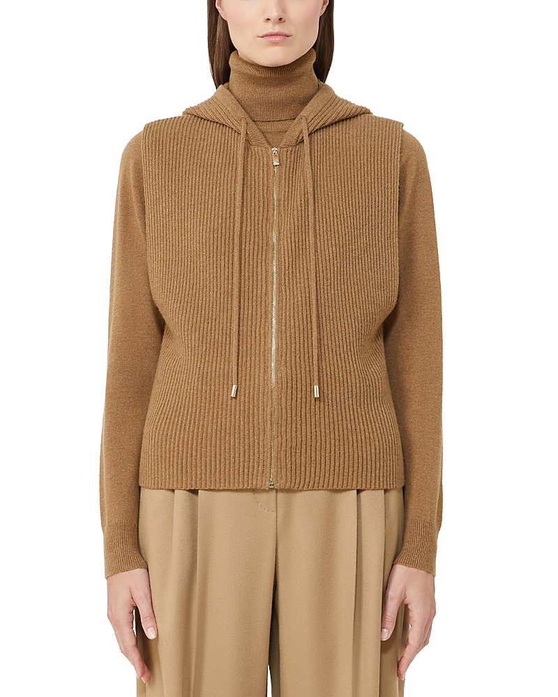Max Mara Mescal Knitted Waistcoat In Brown