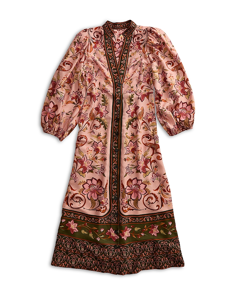 Barbour X Farm Rio Alice Midi Dress In Pink