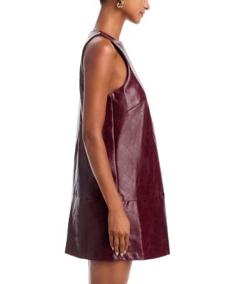 Faux Leather Sleeveless Mini Dress - Exclusive 